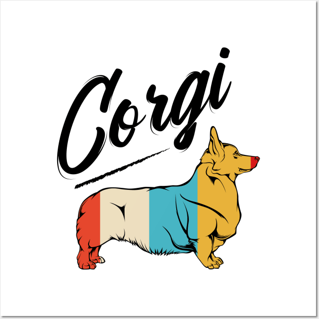 Welsh Corgi - Retro Style Vintage Corgi Wall Art by Lumio Gifts